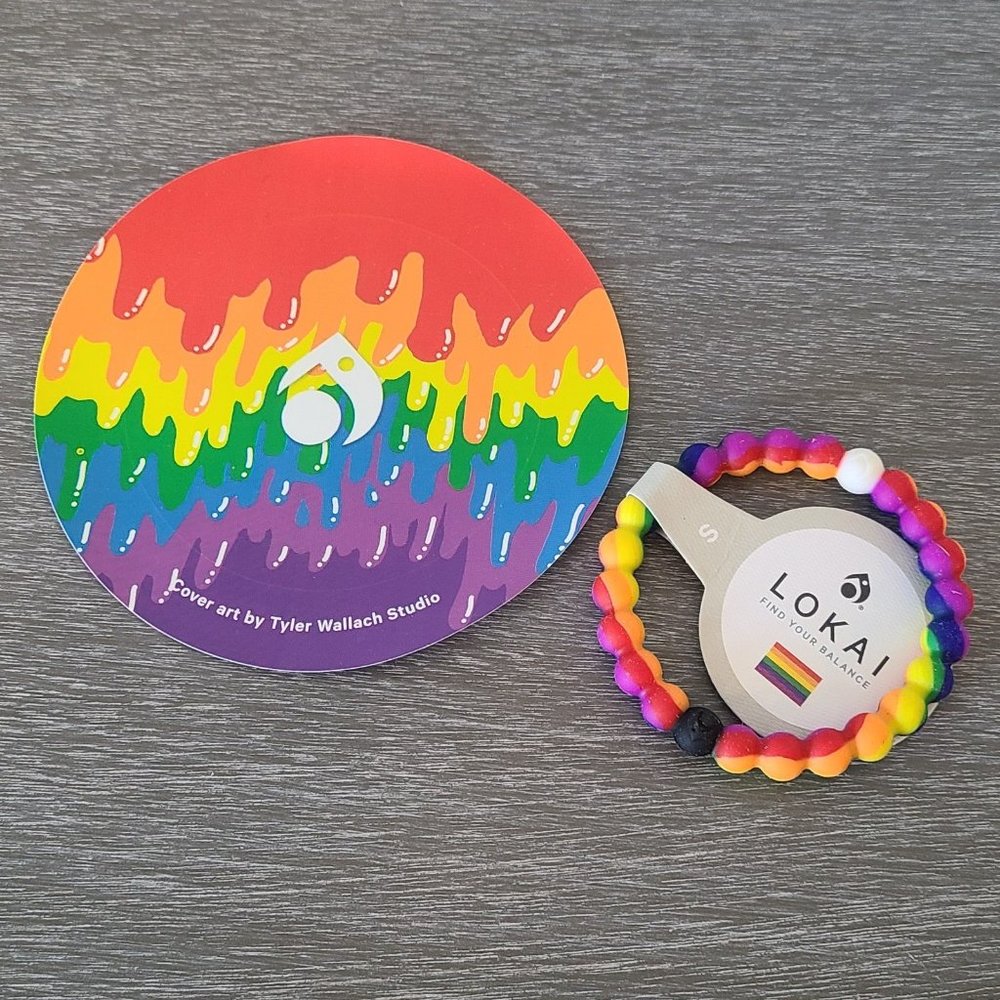 Lokai Bracelet Rainbow Swirl NWT Size Small Fashion Silicone Slip On
